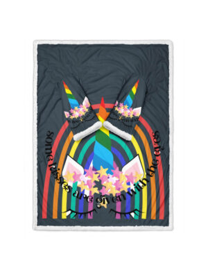 Rainbow Unicorn Valentines Day Sleeve Blankets